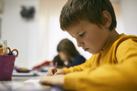 Schüler lernen im Unterricht, lizenzfreies Stockfoto