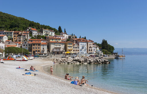 Kroatien, Istrien, Adria, Kvarner Bucht, Moscenicka Draga, Strand - WWF04192