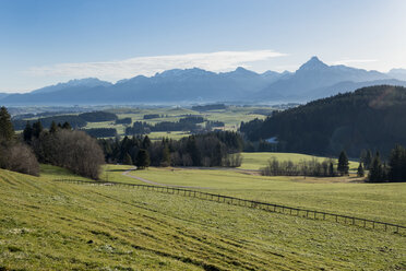 Germany, Bavaria, Allgaeu, East Allgaeu, Ammergau Alps with Saeuling - LBF01770