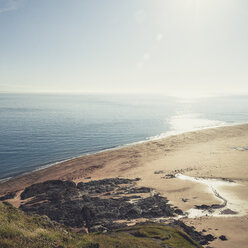 France, Lower Normandy, Barneville-Carteret, View from Cap Carteret to Guernsey - DWIF00896