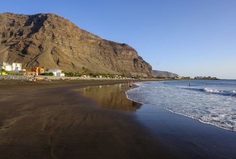 Spanien, Kanarische Inseln, La Gomera, Valle Gran Rey, Strand in La Playa, lizenzfreies Stockfoto