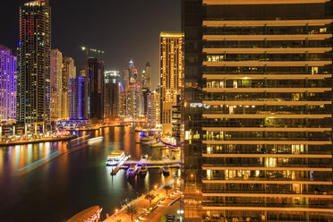 United Arab Emirates, Dubai, Dubai Marina at night - ZEF15026