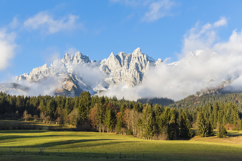 Austria, Tyrol, Going am Wilden Kaiser, Wilder Kaiser, Kaiser Mountains stock photo