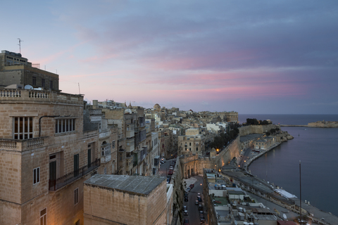Malta, Valletta, Old town, afterglow stock photo