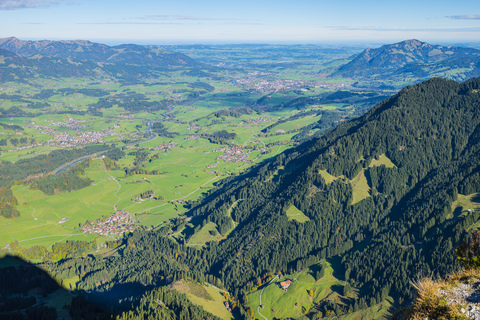 Germany, Bavaria, Allgaeu, Iller Valley, panoramic view from Rubihorn stock photo