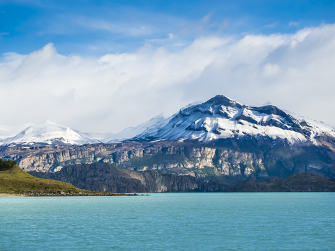 Argentina, Patagonia, El Calafate, Santa Cruz Province, Puerto Bandera, Lago Argentino stock photo