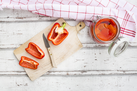 Eingelegte geröstete Paprika, lizenzfreies Stockfoto