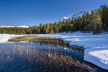 Deutschland, Bayern, Oberbayern, Garmisch-Partenkirchen, Werdenfelser Land, Lautersee im Winter - STSF01473