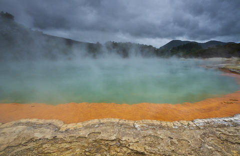 Neuseeland, Nordinsel, Wai-O-Tapu, Champagne Pool, lizenzfreies Stockfoto