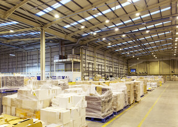 Pallets of boxes in warehouse - CAIF02766