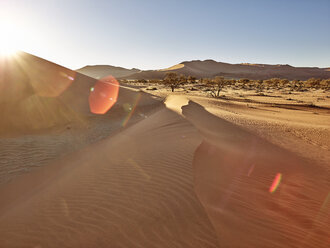 Afrika, Namibia, Namib-Naukluft-Nationalpark, Namib-Wüste, Wüstendünen und Sonnenschein - CVF00206