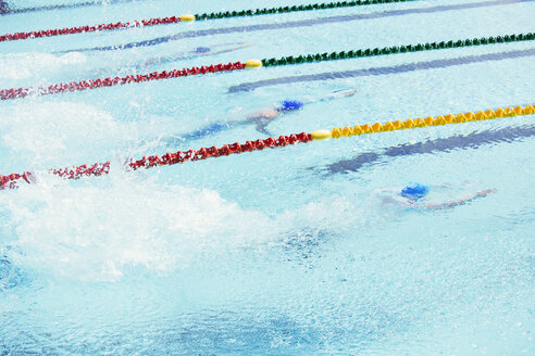 Schwimmer, die im Pool um die Wette schwimmen - CAIF03781