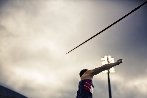 Leichtathlet im Speerwurf, lizenzfreies Stockfoto