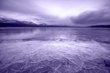 Vereinigtes Königreich, Schottland, Highlands, Cairngorms National Park, Loch Morlich, eisbedeckt - SMAF00953