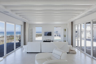 White living room in home showcase beach house - HOXF00947