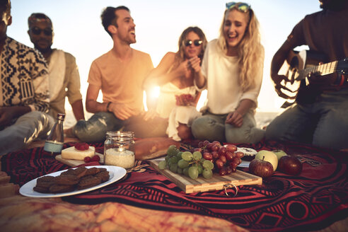 Junge Freunde genießen ein sonniges Sommerpicknick - CAIF04832