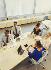 Business people working, listening in conference room meeting - CAIF06168