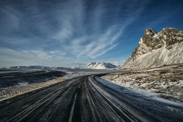 Remote, icy road, Iceland - CAIF07610