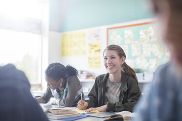 Teenage students learning in classroom - CAIF07684