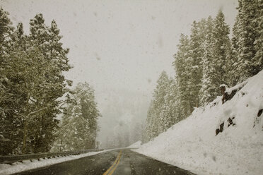 Blick auf die Straße bei Schneefall - CAVF01507