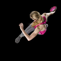 Discus thrower against black background, top view - STSF01483