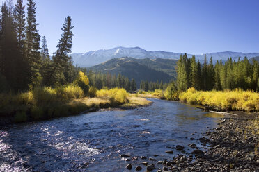 Scenic view of river against mountains - CAVF04263