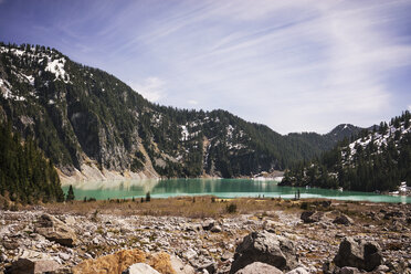 Scenic view of lake against mountain - CAVF04379