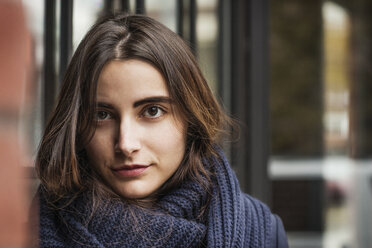 Close-up portrait of woman wearing scarf - CAVF05563