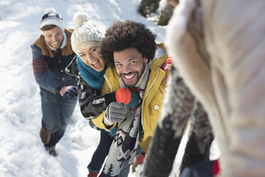 Freunde spielen im Schnee - CAIF11019