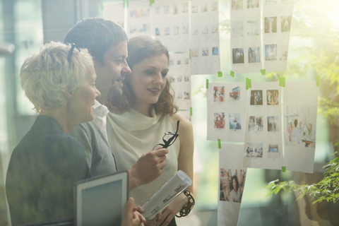 Business people working together in office stock photo