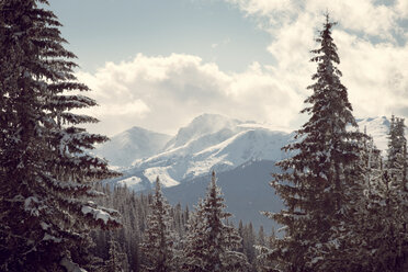 Panoramaaussicht auf schneebedeckte Berge - CAVF06177