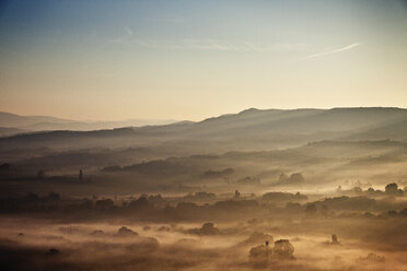 Scenic view of foggy landscape - CAVF06507