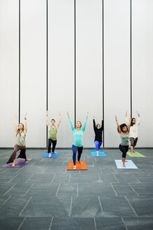 Menschen, die in einem Yogakurs trainieren - CAVF06946