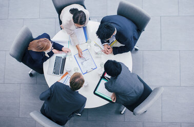 Business people talking in meeting at table - CAIF15748