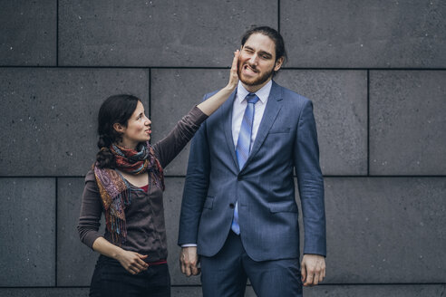 Businessman and woman fighting - JSCF00100