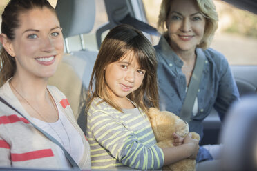 Portrait of multi-generation women inside car - CAIF16929