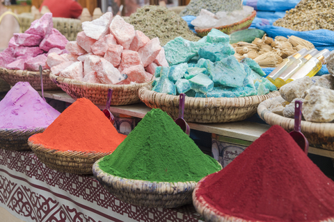 Morocco, Marrakesh, Medina, Spices in a spice shop stock photo