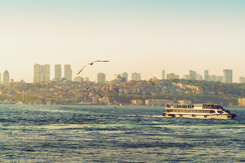 Türkei, Istanbul, Besektas, Ausflugsboot auf dem Bosporus, lizenzfreies Stockfoto