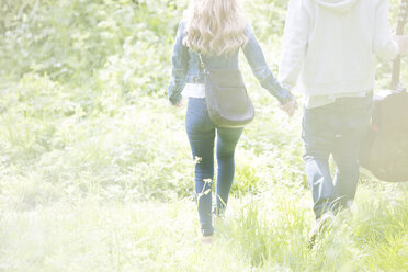 Couple holding hands in park - CAIF19163