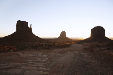 Monument Valley against clear sky during sunset - CAVF12476