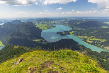 Österreich, Salzkammergut, Blick von der Himmelspforte, Berg Schafberg zum Mondsee - AIF00457