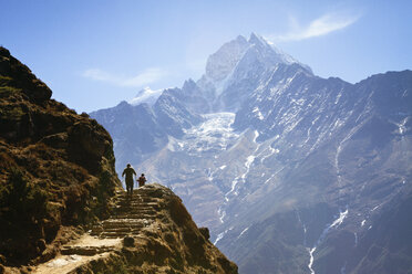 Hikers walking on Mt. Everest - CAVF18167