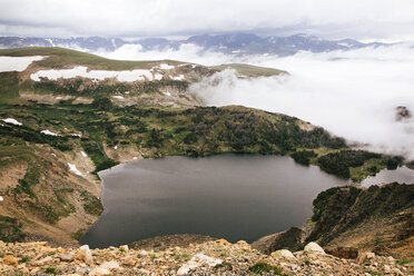 Idyllic view of mountains and lake - CAVF20768