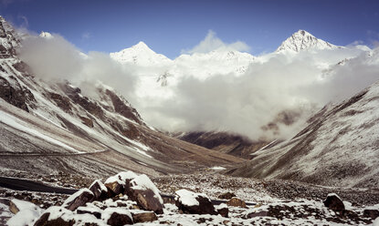 Scenic view of snowcapped mountains against sky - CAVF22896