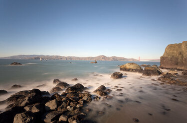 Scenic view of Baker beach against clear sky - CAVF23846