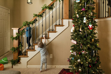 Brüder genießen die Weihnachtszeit zu Hause - CAVF24454