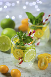 Infused water with lime, lemon, kumquat and mint - JUNF01018