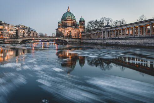 Germany, Berlin, view to Berliner Cathedral at twilight - KEBF00761