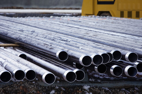 Close-up of metallic pipes at industry - CAVF24998