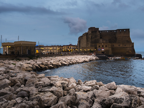 Italy, Campania, Naples, Castel dell'Ovo stock photo